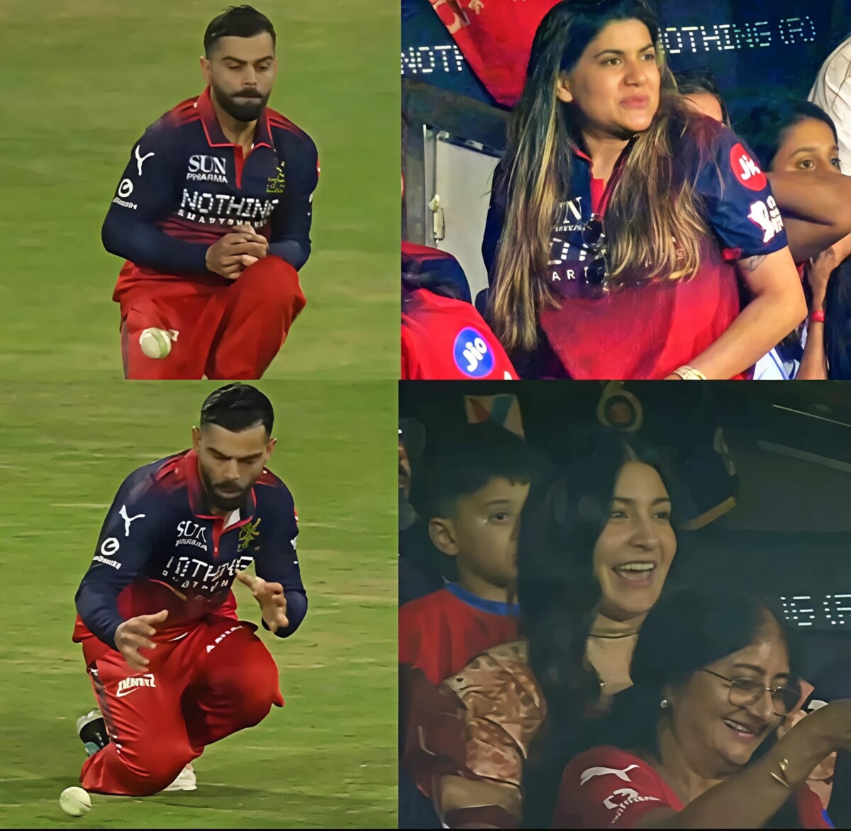 Virat Kohli dropped catch and Anushka Sharma's funny reaction video
